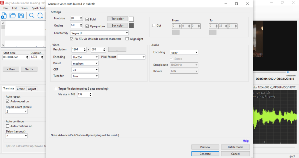جلسه 5: همگامسازی زیرنویس در سابتایتل ادیت و ترجمه خودکار 7 Screenshot 765 e1739485371365