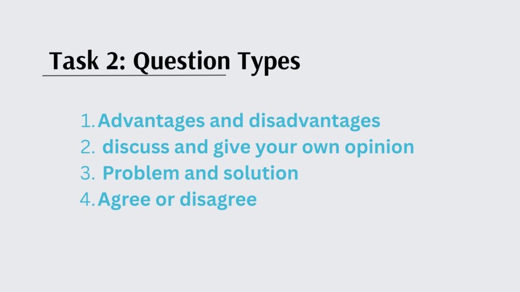 انواع سوال تسک 2 رایتینگ آیلتس آکادمیک