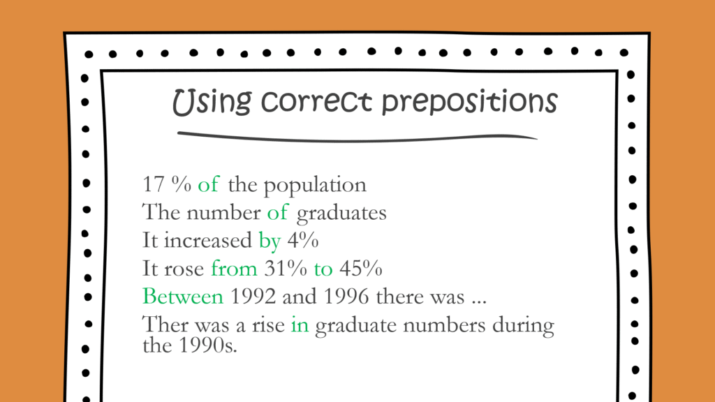 استفاده درست از حروف اضافه در تسک 1 رایتینگ آیلتس 